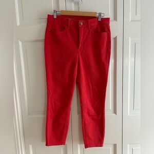 Talbots women’s size 6 High waisted Jegging Crop Vibrant Red Ankle Jeans